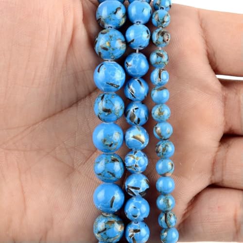 Natursteinperlen im 45-Stil, blauer Chalcedon, Kristallglas, Edelstein, Jade, Achat, Perlen, Schmuckherstellung, DIY, handgefertigtes Armband, 38,1 cm, Blau, Muschel, Türkis, 2–4,0 mm von BSGUZ