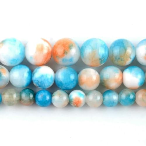 Natursteinperlen im 45-Stil, blauer Chalcedon, Kristallglas, Edelstein, Jade, Achat, Perlen, Schmuckherstellung, DIY, handgefertigtes Armband, 38,1 cm, Blaue Jade, 4,0 mm von BSGUZ
