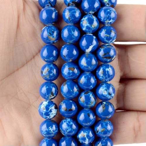 Natursteinperlen im 45-Stil, blauer Chalcedon, Kristallglas, Edelstein, Jade, Achat, Perlen, Schmuckherstellung, DIY, handgefertigtes Armband, 38,1 cm, Blaue Muschel, Türkise, 4,0 mm von BSGUZ