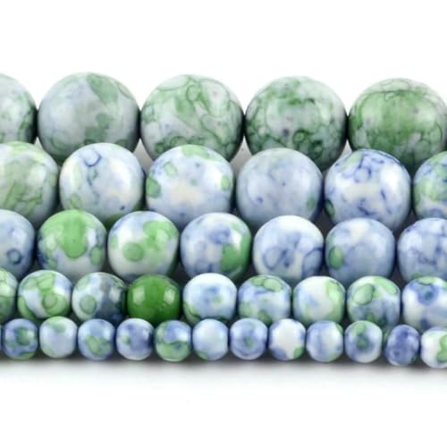 Natursteinperlen im 45-Stil, blauer Chalcedon, Kristallglas, Edelstein, Jade, Achat, Perlen, Schmuckherstellung, DIY, handgefertigtes Armband, 38,1 cm, Blaugrün, Türkis, 8 mm von BSGUZ