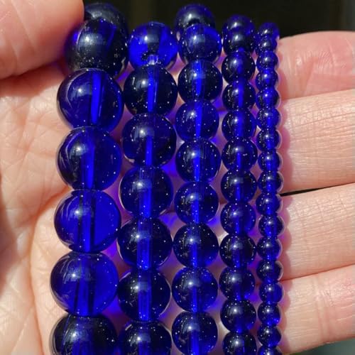 Natursteinperlen im 45-Stil, blauer Chalcedon, Kristallglas, Edelstein, Jade, Achat, Perlen, Schmuckherstellung, DIY, handgefertigtes Armband, 38,1 cm, blauer Glaskristall, 4,0 mm von BSGUZ