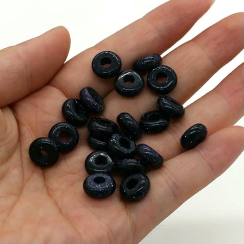 Neue 10 Stück/Los natürliche Achatperlen, Abakusform, großes Loch, Natursteinperlen, Größe 5 x 10 mm, zur Herstellung von Schmuck, Halsketten, Loch 4,0 mm, blauer Sandstein, 5 x 10 mm Neue 10 Stück/Los natürliche Achatperlen, Abakusform, großes Loch, Natursteinperlen, Größe 5 x 10 mm, zur Herstellung von Schmuck, Halsketten, Loch 4,0 mm, blauer Sandstein, 5 x 10 mm von BSGUZ