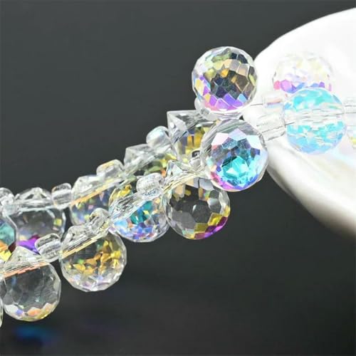 Österreichische AB-Farbkristall-Erdbeerperlen, 10 x 8 mm, glänzende facettierte Glasperlen zur Schmuckherstellung, DIY-Hochzeitskleid-Accessoires, H1405, 10 x 8 mm, 20 Stück von BSGUZ
