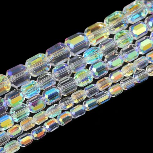 Österreichische Kristallweiß-AB-Glasperlen 3/4/6/8 mm transparent mit Loch, lose Perlen für die Herstellung von DIY-Schmuck, Armbändern und Bastelbedarf, zylindrisch, 4,0 mm Österreichische Kristallweiß-AB-Glasperlen 3/4/6/8 mm transparent mit Loch, lose Perlen für die Herstellung von DIY-Schmuck, Armbändern und Bastelbedarf, zylindrisch, 4,0 mm von BSGUZ