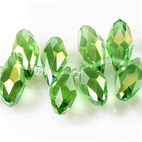 Österreichische mehrfarbige Glasperlen in Tropfenform zur Schmuckherstellung, Halskette, DIY-Zubehör, facettierte Kristall-Briolette-Perlen-Z004AB-8 x 13,0 mm, 50 Stück Österreichische mehrfarbige Glasperlen in Tropfenform zur Schmuckherstellung, Halskette, DIY-Zubehör, facettierte Kristall-Briolette-Perlen-Z004AB-8 x 13,0 mm, 50 Stück von BSGUZ