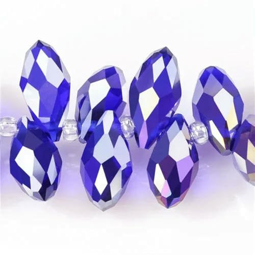 Österreichische mehrfarbige Glasperlen in Tropfenform zur Schmuckherstellung, Halskette, DIY-Zubehör, facettierte Kristall-Briolette-Perlen-Z008AB-8 x 13,0 mm, 50 Stück Österreichische mehrfarbige Glasperlen in Tropfenform zur Schmuckherstellung, Halskette, DIY-Zubehör, facettierte Kristall-Briolette-Perlen-Z008AB-8 x 13,0 mm, 50 Stück von BSGUZ
