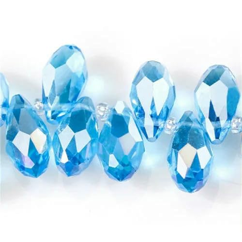 Österreichische mehrfarbige Glasperlen in Tropfenform zur Schmuckherstellung, Halskette, DIY-Zubehör, facettierte Kristall-Briolette-Perlen-Z009AB-5 x 7 mm, 50 Stück Österreichische mehrfarbige Glasperlen in Tropfenform zur Schmuckherstellung, Halskette, DIY-Zubehör, facettierte Kristall-Briolette-Perlen-Z009AB-5 x 7 mm, 50 Stück von BSGUZ