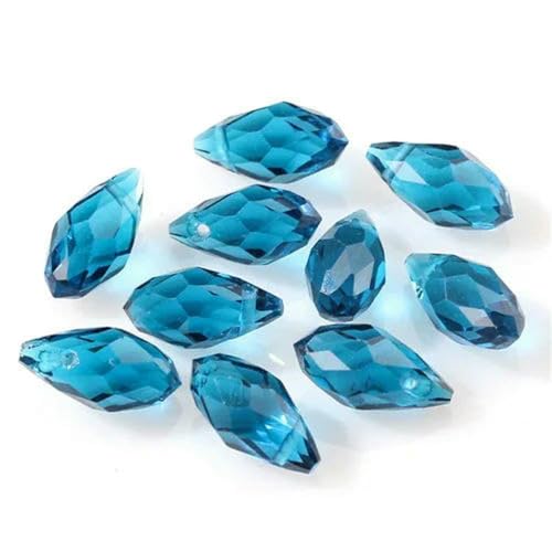 Österreichische mehrfarbige Glasperlen in Tropfenform zur Schmuckherstellung, Halskette, DIY-Zubehör, facettierte Kristall-Briolette-Perlen-Z012-6 x 12 mm, 50 Stück Österreichische mehrfarbige Glasperlen in Tropfenform zur Schmuckherstellung, Halskette, DIY-Zubehör, facettierte Kristall-Briolette-Perlen-Z012-6 x 12 mm, 50 Stück von BSGUZ