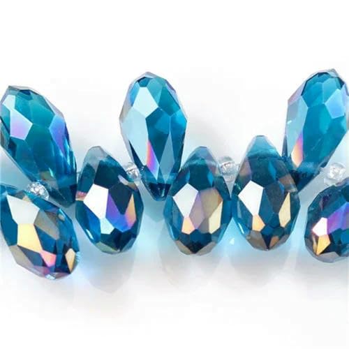 Österreichische mehrfarbige Glasperlen in Tropfenform zur Schmuckherstellung, Halskette, DIY-Zubehör, facettierte Kristall-Briolette-Perlen-Z012AB-5 x 7 mm, 50 Stück Österreichische mehrfarbige Glasperlen in Tropfenform zur Schmuckherstellung, Halskette, DIY-Zubehör, facettierte Kristall-Briolette-Perlen-Z012AB-5 x 7 mm, 50 Stück von BSGUZ