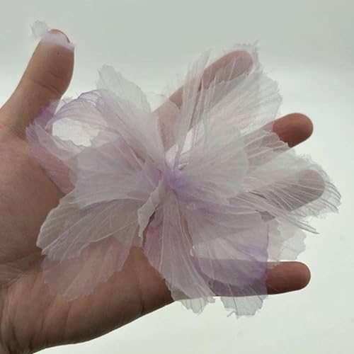 Organza-Simulationsblume, 3D-Spitzen-Blumenkopf, Heim-Hintergrundwand, Kleidung, Schuhe, Hüte, Kleiderdekoration, Kuchenzubehör, Chiffon, 5–30 Stück Organza-Simulationsblume, 3D-Spitzen-Blumenkopf, Heim-Hintergrundwand, Kleidung, Schuhe, Hüte, Kleiderdekoration, Kuchenzubehör, Chiffon, 5–30 Stück von BSGUZ