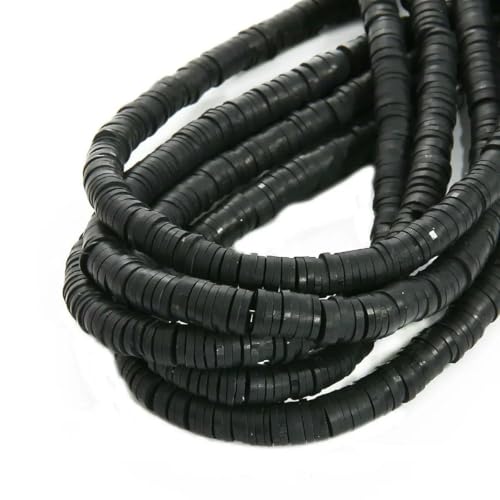Polymer-Ton-Perlen, 6 mm, Regenbogenfarben, rund, flach, Splitterperle zur Schmuckherstellung, Boho-Armband, einzigartige lose Perlen, Zubehör, DIY-1 schwarz, 6 mm, 38,1 cm Polymer-Ton-Perlen, 6 mm, Regenbogenfarben, rund, flach, Splitterperle zur Schmuckherstellung, Boho-Armband, einzigartige lose Perlen, Zubehör, DIY-1 schwarz, 6 mm, 38,1 cm von BSGUZ