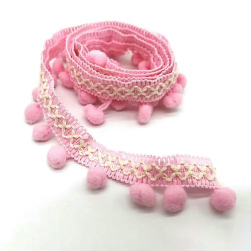 Pom-Pom-Bordüre, Spitzenstoff, Nähzubehör, Pompons, Quaste, Ballfransen, Band, Nähspitze für DIY-Material, Basteln, Bekleidung, 07 Hellrosa, 1 Yard Pom-Pom-Bordüre, Spitzenstoff, Nähzubehör, Pompons, Quaste, Ballfransen, Band, Nähspitze für DIY-Material, Basteln, Bekleidung, 07 Hellrosa, 1 Yard von BSGUZ