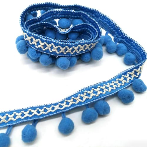 Pom-Pom-Bordüre, Spitzenstoff, Nähzubehör, Pompons, Quaste, Ballfransen, Band, Nähspitze für DIY-Material, Basteln, Bekleidung, 13 blau, 1 Yard Pom-Pom-Bordüre, Spitzenstoff, Nähzubehör, Pompons, Quaste, Ballfransen, Band, Nähspitze für DIY-Material, Basteln, Bekleidung, 13 blau, 1 Yard von BSGUZ