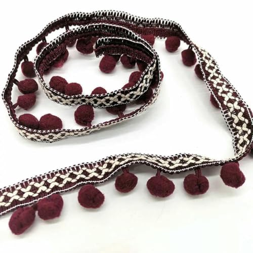 Pom-Pom-Bordüre, Spitzenstoff, Nähzubehör, Pompons, Quaste, Ballfransen, Band, Nähspitze für DIY-Material, Basteln, Bekleidung, 14 Dunkelviolettrot, 1 Yard Pom-Pom-Bordüre, Spitzenstoff, Nähzubehör, Pompons, Quaste, Ballfransen, Band, Nähspitze für DIY-Material, Basteln, Bekleidung, 14 Dunkelviolettrot, 1 Yard von BSGUZ