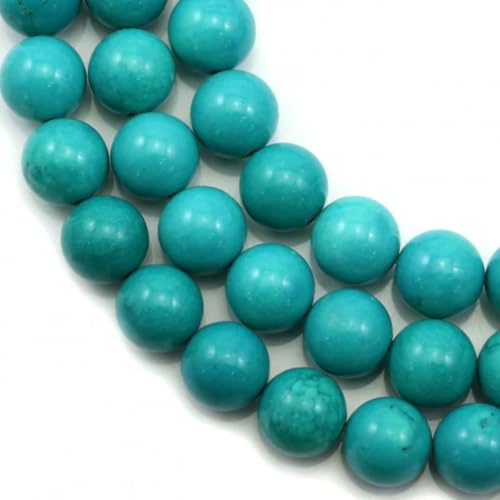 Rekonstituierter türkisfarbener Perlenstrang, rund, 8 mm, zur Herstellung von Schmuck, Armbändern, Basteln, DIY-Halsketten und Ohrringen, 8 mm Rekonstituierter türkisfarbener Perlenstrang, rund, 8 mm, zur Herstellung von Schmuck, Armbändern, Basteln, DIY-Halsketten und Ohrringen, 8 mm von BSGUZ