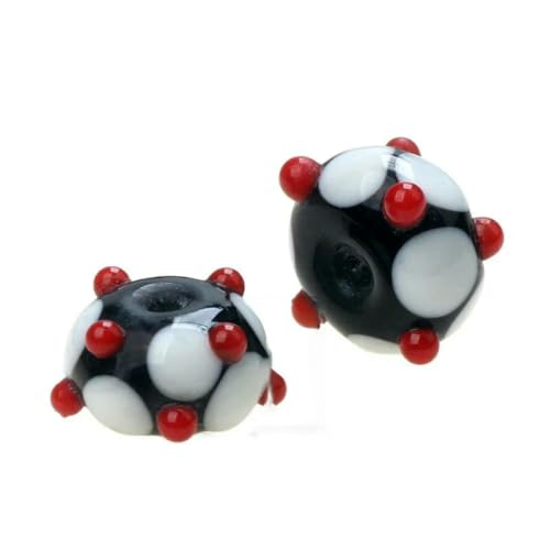 Retro-Stil Gravur Blume handgefertigte Lampwork Glasperlen für Handwerk Charm Armbänder/Ohrringe/Halsketten DIY Schmuckherstellung-Graviertes Glas 02-2PCS von BSGUZ
