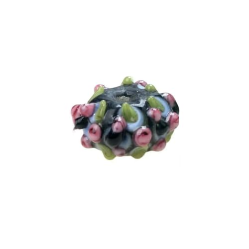 Retro-Stil Gravur Blume handgefertigte Lampwork Glasperlen für Handwerk Charm Armbänder/Ohrringe/Halsketten DIY Schmuckherstellung-Graviertes Glas 10-2PCS von BSGUZ