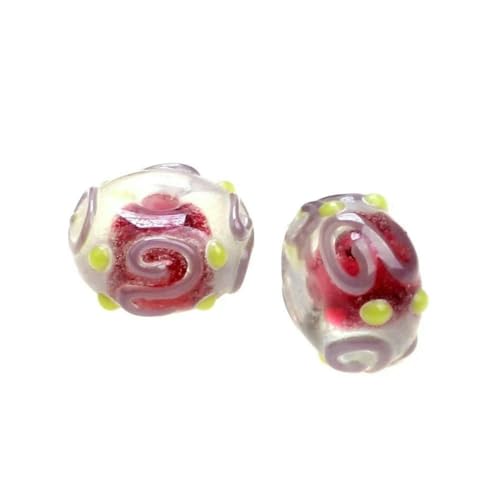 Retro-Stil Gravur Blume handgefertigte Lampwork Glasperlen für Handwerk Charm Armbänder/Ohrringe/Halsketten DIY Schmuckherstellung-Graviertes Glas 27-2PCS von BSGUZ