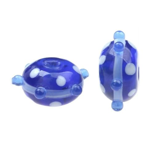 Retro-Stil Gravur Blume handgefertigte Lampwork Glasperlen für Handwerk Charm Armbänder/Ohrringe/Halsketten DIY Schmuckherstellung-Graviertes Glas 38-2PCS von BSGUZ