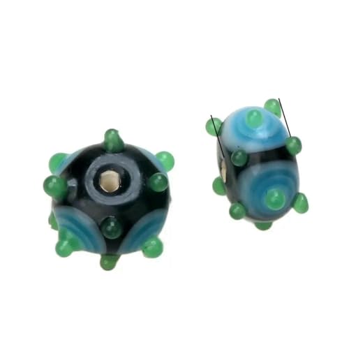 Retro-Stil Gravur Blume handgefertigte Lampwork Glasperlen für Handwerk Charm Armbänder/Ohrringe/Halsketten DIY Schmuckherstellung-Graviertes Glas 59-2PCS von BSGUZ