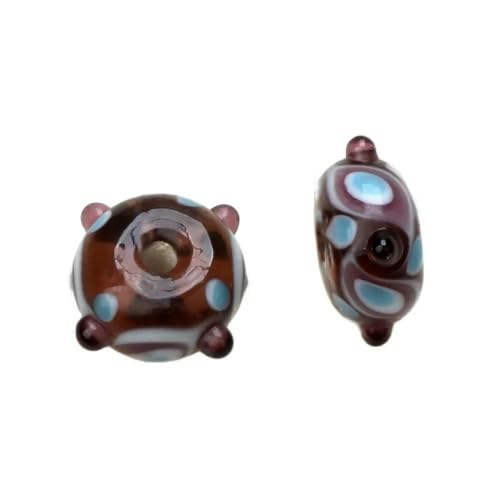 Retro-Stil Gravur Blume handgefertigte Lampwork Glasperlen für Handwerk Charm Armbänder/Ohrringe/Halsketten DIY Schmuckherstellung-Graviertes Glas 61-2PCS von BSGUZ