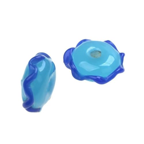 Retro-Stil Gravur Blume handgefertigte Lampwork Glasperlen für Handwerk Charm Armbänder/Ohrringe/Halsketten DIY Schmuckherstellung-Graviertes Glas 63-2PCS von BSGUZ