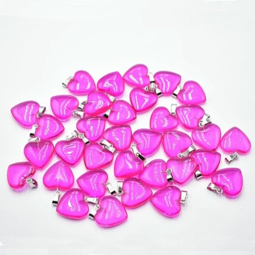 Rose Rot glas kristall herz form anhänger 20mm für DIY schmuck machen 24 50 100 stücke/lot-100 stücke von BSGUZ