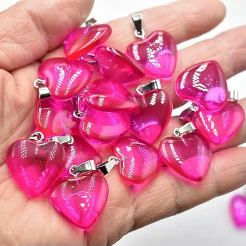 Rose Rot glas kristall herz form anhänger 20mm für DIY schmuck machen 24 50 100 stücke/lot-24 stücke von BSGUZ
