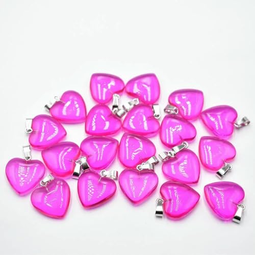 Rose Rot glas kristall herz form anhänger 20mm für DIY schmuck machen 24 50 100 stücke/lot-50 stücke von BSGUZ