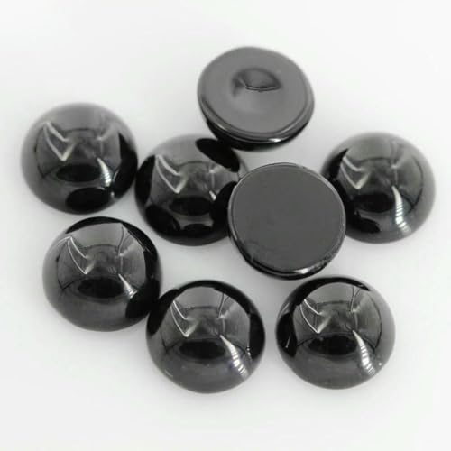 Runde Glasperlen im Cabochonschliff, flache Unterseite, lose synthetische Edelsteine für Schmuck, Größe 8 mm, 10 mm, 20 mm, Schwarz-Rot-Cabochon, 5,0 mm, 50 Stück Runde Glasperlen im Cabochonschliff, flache Unterseite, lose synthetische Edelsteine für Schmuck, Größe 8 mm, 10 mm, 20 mm, Schwarz-Rot-Cabochon, 5,0 mm, 50 Stück von BSGUZ