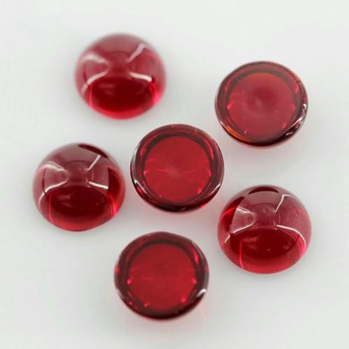 Runde Glasperlen im Cabochonschliff, flache Unterseite, lose synthetische Edelsteine für Schmuck, Größe 8 mm, 10 mm, 20 mm, rot, RedCabochon, 6,0 mm, 200 Stück Runde Glasperlen im Cabochonschliff, flache Unterseite, lose synthetische Edelsteine für Schmuck, Größe 8 mm, 10 mm, 20 mm, rot, RedCabochon, 6,0 mm, 200 Stück von BSGUZ