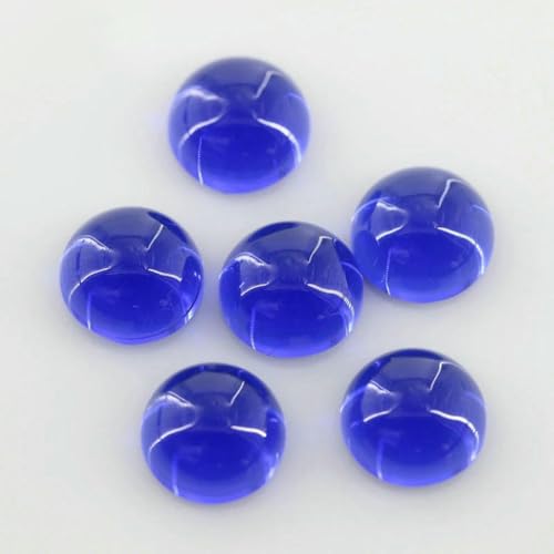 Runde Glasperlen im Cabochonschliff, flache Unterseite, lose synthetische Edelsteine für Schmuck, Größe 8 mm, 10 mm, 20 mm – 113 blau – 6,0 mm, 200 Stück Runde Glasperlen im Cabochonschliff, flache Unterseite, lose synthetische Edelsteine für Schmuck, Größe 8 mm, 10 mm, 20 mm – 113 blau – 6,0 mm, 200 Stück von BSGUZ