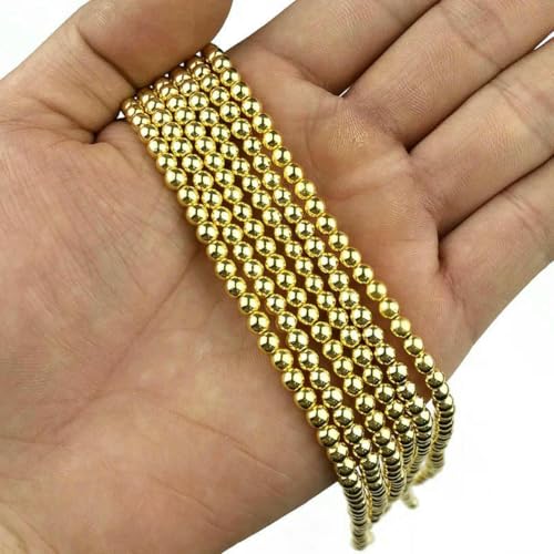 Runde Hämatitperlen, 2/3/4/6/8/10 mm, Naturstein, 14 Karat Gold, lose Perlen, Kugel, Schmuckarmbänder, Herstellung von DIY-Zubehör, SSS-Golden, 4,0 mm, 100 Stück Runde Hämatitperlen, 2/3/4/6/8/10 mm, Naturstein, 14 Karat Gold, lose Perlen, Kugel, Schmuckarmbänder, Herstellung von DIY-Zubehör, SSS-Golden, 4,0 mm, 100 Stück von BSGUZ