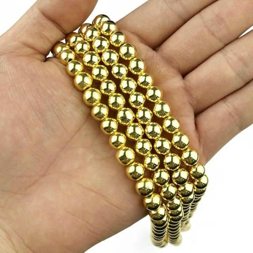 Runde Hämatitperlen, 2/3/4/6/8/10 mm, Naturstein, 14 Karat Gold, lose Perlen, Kugel, Schmuckarmbänder, Herstellung von DIY-Zubehör, SSS-Golden, 8 mm, 50 Stück Runde Hämatitperlen, 2/3/4/6/8/10 mm, Naturstein, 14 Karat Gold, lose Perlen, Kugel, Schmuckarmbänder, Herstellung von DIY-Zubehör, SSS-Golden, 8 mm, 50 Stück von BSGUZ