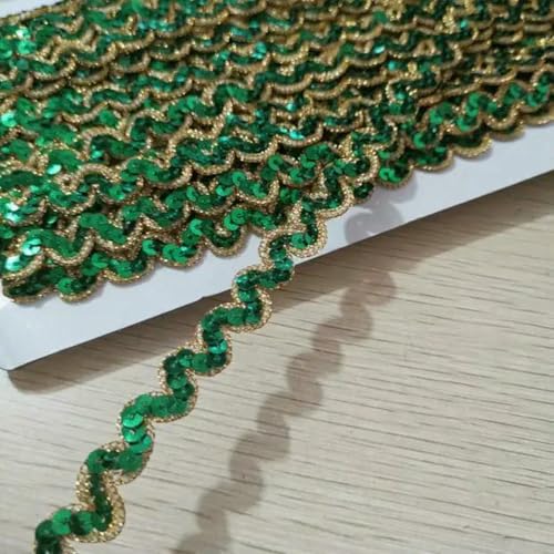 S-förmig gebogene Kante mit Paillettenstoff, Spitzenband, DIY-Cheongsam-Kleid, Rock, Spielzeugpuppe, glänzender Kopfschmuck, Strichcode – _c-1 Yard von BSGUZ