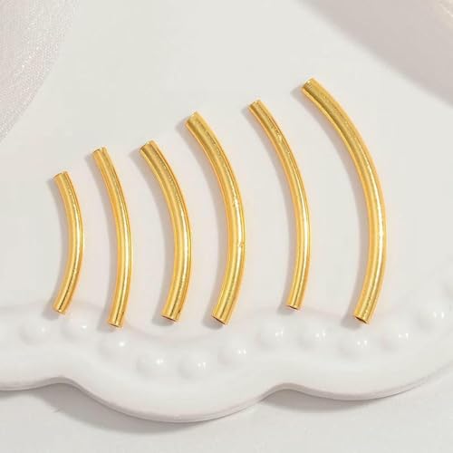 S925 Sterling Silber Gebogene Röhre Lange Abstandsperlen zur Herstellung von Schmuck DIY Verbindungszubehör Großhandel-Gold-5 Stück 2 x 20 mm S925 Sterling Silber Gebogene Röhre Lange Abstandsperlen zur Herstellung von Schmuck DIY Verbindungszubehör Großhandel-Gold-5 Stück 2 x 20 mm von BSGUZ