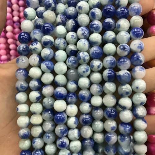 Schmuckzubehör aus Naturstein, gelb, türkis, türkis, grün, Achat, gemischte Farben, Perlen – Farbnummer 6, blaues und weißes Porzellan – 4,0 mm Schmuckzubehör aus Naturstein, gelb, türkis, türkis, grün, Achat, gemischte Farben, Perlen – Farbnummer 6, blaues und weißes Porzellan – 4,0 mm von BSGUZ