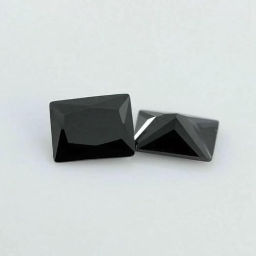 Schwarzer natürlicher Spinell, loser Edelstein, achteckig, oval, birnenförmig, natürlicher Edelstein, Perlen für die DIY-Schmuckherstellung, rechteckig, 5 x 7 mm, 10 Stück Schwarzer natürlicher Spinell, loser Edelstein, achteckig, oval, birnenförmig, natürlicher Edelstein, Perlen für die DIY-Schmuckherstellung, rechteckig, 5 x 7 mm, 10 Stück von BSGUZ