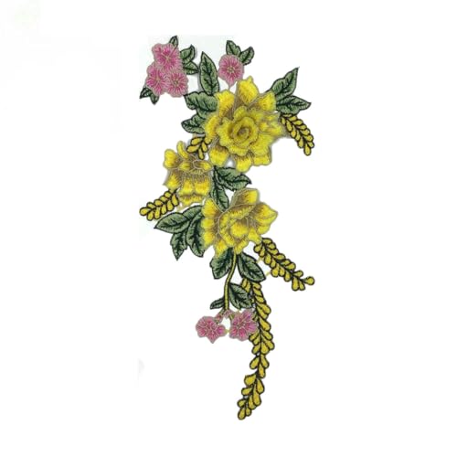 Stickerei Polyester 3D Blumenkragen DIY Spitze Stoff Dekoration Kleid Nähen Applikation Zubehör-YL2253-show von BSGUZ