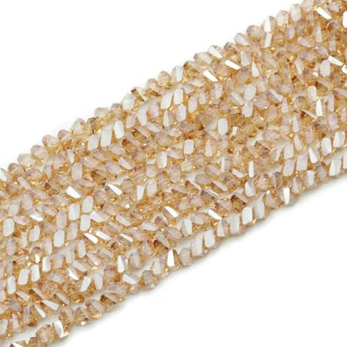 Tetraeder-Dreieck, österreichischer Kristall, 85–110 Stück, Charms, lose Glasperlen für Schmuck, Halsketten, Armbänder, Herstellung von DIY-Zubehör, Gold-Champagner, 4,0 mm, 110 Stück von BSGUZ