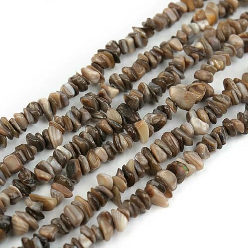 Unregelmäßige natürliche Muschelperlen, Freiform-Chips, Kiesform, lose Korallenperlen für DIY-Charm-Armbänder, Halsketten, Schmuckherstellung – graue Muschel – 5–8 mm, ca. 220 Stück Unregelmäßige natürliche Muschelperlen, Freiform-Chips, Kiesform, lose Korallenperlen für DIY-Charm-Armbänder, Halsketten, Schmuckherstellung – graue Muschel – 5–8 mm, ca. 220 Stück von BSGUZ