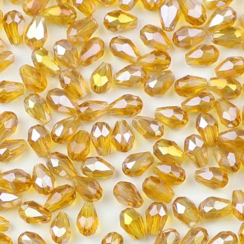 Wassertropfenförmige österreichische Kristallperlen, birnenförmig, 4 x 6 mm, 100 Stück, lose Perlen für DIY-Armbänder, Schmuckherstellung, Zubehör, Braun von BSGUZ