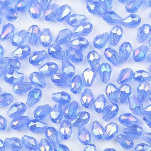 Wassertropfenförmige österreichische Kristallperlen, birnenförmig, 4 x 6 mm, 100 Stück, lose Perlen für DIY-Armbänder, Schmuckherstellung, Zubehör, Hellblau Wassertropfenförmige österreichische Kristallperlen, birnenförmig, 4 x 6 mm, 100 Stück, lose Perlen für DIY-Armbänder, Schmuckherstellung, Zubehör, Hellblau von BSGUZ