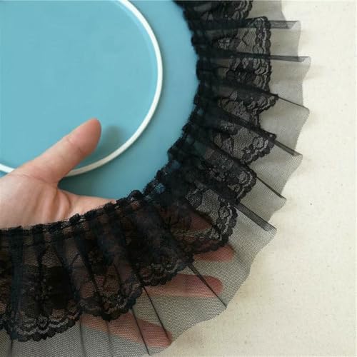 Weiches, doppellagiges Netz, bestickte, plissierte Spitze, DIY-Kinderkleidung, Lolita, geschwollenes Kuchenrock, Puppenkörper, Basteln, Nähen, Dekor, Schwarz, 1 Yard Weiches, doppellagiges Netz, bestickte, plissierte Spitze, DIY-Kinderkleidung, Lolita, geschwollenes Kuchenrock, Puppenkörper, Basteln, Nähen, Dekor, Schwarz, 1 Yard von BSGUZ