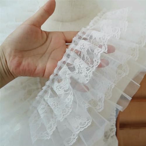 Weiches, doppellagiges Netz, bestickte, plissierte Spitze, DIY-Kinderkleidung, Lolita, geschwollenes Kuchenrock, Puppenkörper, Basteln, Nähen, Dekor, Weiß, 1 Yard Weiches, doppellagiges Netz, bestickte, plissierte Spitze, DIY-Kinderkleidung, Lolita, geschwollenes Kuchenrock, Puppenkörper, Basteln, Nähen, Dekor, Weiß, 1 Yard von BSGUZ
