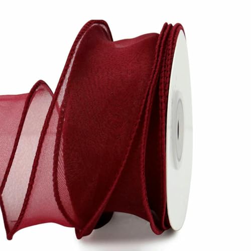 Weinrotes Kollektionsband „Happy Birthday“, Kuchen, Backen, Dekoration, Blumenstrauß, Verpackung, Valentinstag, Hochzeit, Event, Party – Fischschwanz CF (40 mm) – wie in der Abb. gezeigt. von BSGUZ