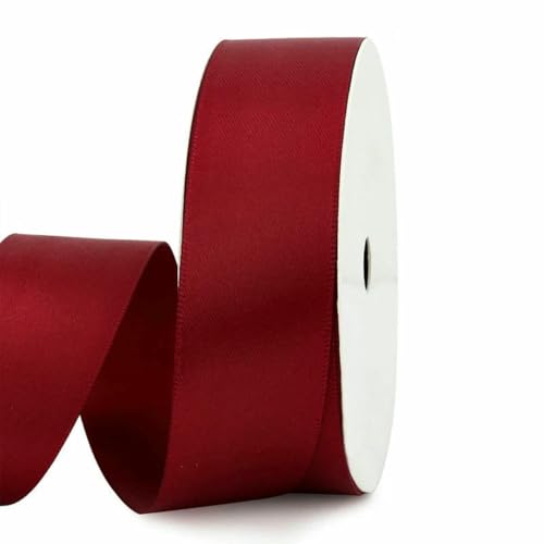 Weinrotes Kollektionsband „Happy Birthday“, Kuchen, Backen, Dekoration, Blumenstrauß, Verpackung, Valentinstag, Hochzeit, Event, Party – Satin (25 mm) – wie in der Abbildung gezeigt. von BSGUZ