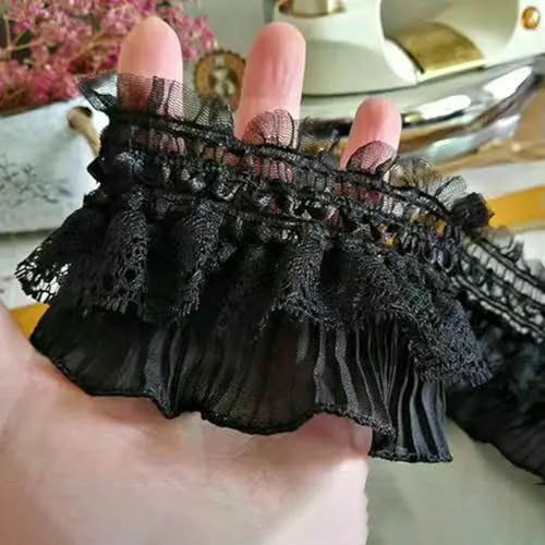 Yard Spitzenband-Zubehör, handgefertigt, DIY, erweiterte Kleidung, Plissee, Nähen, dekorativer Stoff, Rocksaum, Stoff, Spitzenbesatz, 18–9 cm, 1 Meter von BSGUZ