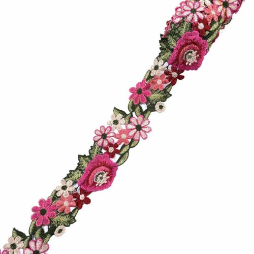 Yard rot-rosa Blumen bestickte Spitzenkantenbesatzband Stoff Patchwork Hochzeitskleid DIY Nähzubehör Bastel-Stil 16-1 Yard Yard rot-rosa Blumen bestickte Spitzenkantenbesatzband Stoff Patchwork Hochzeitskleid DIY Nähzubehör Bastel-Stil 16-1 Yard von BSGUZ