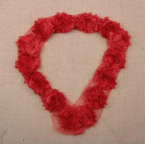 Yards schicke Shabby-Chiffon-Blumen für Kinderhaarschmuck, 3D-Stoffblume für DIY-Baby-Stirnbänder, Clips-rot-14 Blume von BSGUZ